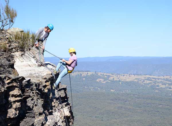An adventure day absailing experience in the Blue Mountains private tour